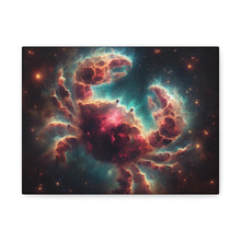 Load image into Gallery viewer, Cosmic Crab Canvas Wall Art, Nebula Art Print, Home Decor, Astrological Gift, Galactic Art Piece, Space-Themed Decoration
