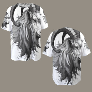 Capricorn Round Neck Loose T-Shirt (Rough Sketch) 4