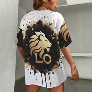 Leo Round Neck Loose T-Shirt (Inky Splatter)