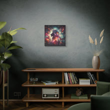 Load image into Gallery viewer, Cosmic Lion Canvas Art, Wall Decor, Galaxy Artwork, Home Decor, Unique Gift for Art Lovers, Space Theme
