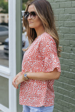 Load image into Gallery viewer, Pink Leopard Spotted Ruffle Sleeve T-Shirt
