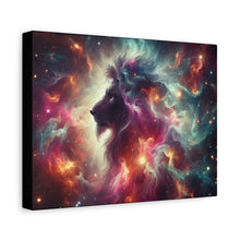 Load image into Gallery viewer, Cosmic Lion Canvas Art, Wall Decor, Galaxy Artwork, Home Decor, Unique Gift for Art Lovers, Space Theme
