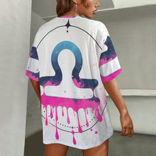 Load image into Gallery viewer, Libra Round Neck Loose T-Shirt (Inky Splatter)
