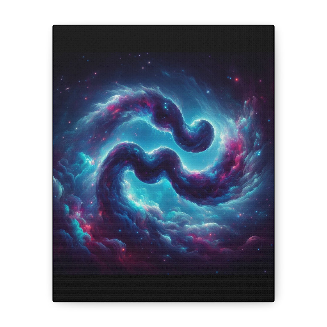 Galactic Aquarius Canvas Art Print, Cosmic Wall Decor, Nebula Artwork, Home Office Decor, Space Themed Gift
