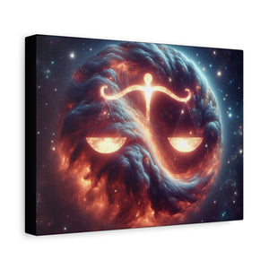Cosmic Balance Wall Art, Celestial Scales Canvas, Astrology Decor, Universe Inspired Home Decor, Gift for Libra Enthusiasts