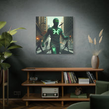 Load image into Gallery viewer, Glow-in-the-Dark Pisces Canvas Art, Zodiac Decor, Astrology Wall Art, Gift for Him/Her, Unique Home Decor, Mystic Vibe
