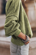 Load image into Gallery viewer, Brown Drop Shoulder Crew Neck Pullover Sweatshirt
