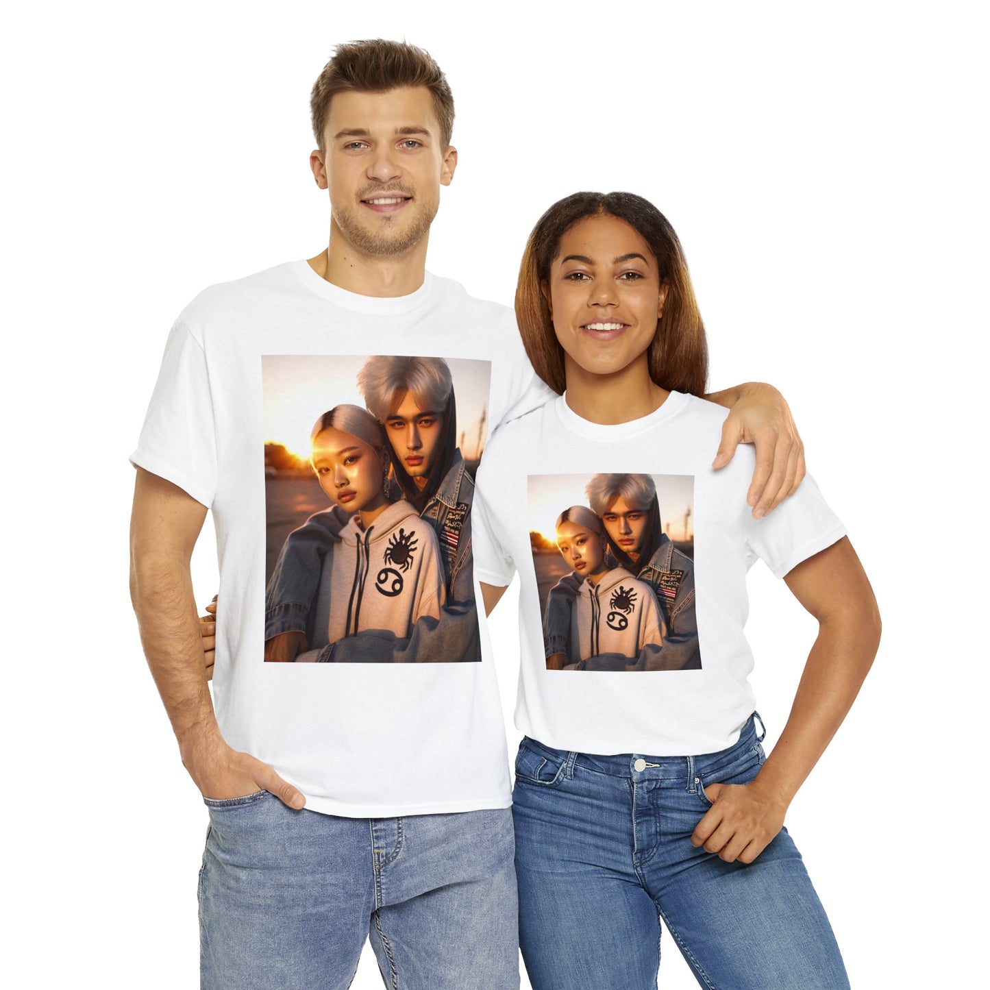 Unisex Cancer Couple (4) Heavy Cotton Tee