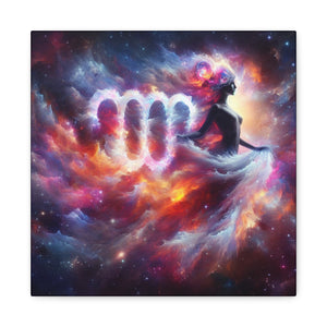 Cosmic Virgo Canvas Art, Zodiac Wall Decor, Astrology Gift for Her, Spiritual Home Decor, Artistic Virgo Print