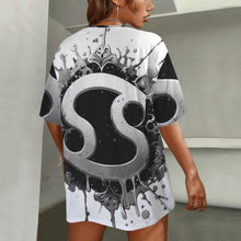 Load image into Gallery viewer, Cancer Round Neck Loose T-Shirt (Inky Splatter) 4
