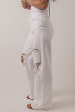 Load image into Gallery viewer, Bright White Heavy Distressed Straight Leg Jeans
