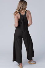Load image into Gallery viewer, Black Striped Pleated Wide Leg Pocketed Jumpsuit
