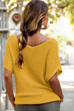 Load image into Gallery viewer, Red Clay Solid Loose Knit Short Dolman Sleeve Sweater
