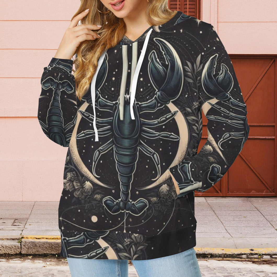 Design 210543501 Scorpio Women's Drawstring Pocket Hoodie