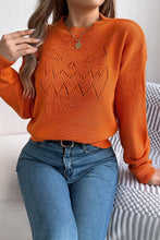 Load image into Gallery viewer, Flamingo Halloween Spooky Face Hollowed Pattern Casual Sweater
