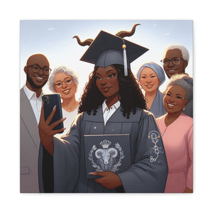 Graduation Celebration Canvas Print, Family Tribute Art, Graduation Gift, Wall Decor for Her, Customizable Artwork