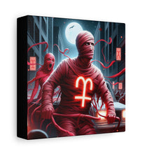Load image into Gallery viewer, Retro Horror Art Canvas Print, Mummy Wall Art, Spooky Home Decor, Halloween Gift, Dark Aesthetic
