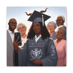 Graduation Celebration Canvas Print, Family Tribute Art, Graduation Gift, Wall Decor for Her, Customizable Artwork