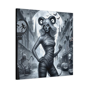Canvas Print - Halloween Capricorn Astrology Mummy