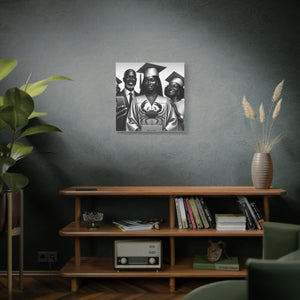 Graduation Family Canvas Art, Graduation Gift, Wall Decor, Education Celebration, Black History Month, Motivational Art