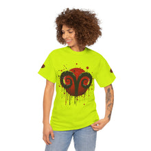 Load image into Gallery viewer, Aries Heart Tee, Unisex Heavy Cotton T-Shirt, Astrology Gift, Birthday Present, Graphic Tee, Casual Wear, Unique Design

