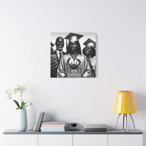 Graduation Family Canvas Art, Graduation Gift, Wall Decor, Education Celebration, Black History Month, Motivational Art