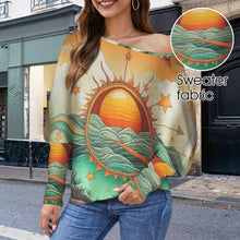 Load image into Gallery viewer, Designer (34) Pisces Casual Long Batwing Sleeve Off Shoulder Sweater
