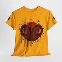 Load image into Gallery viewer, Aries Heart Tee, Unisex Heavy Cotton T-Shirt, Astrology Gift, Birthday Present, Graphic Tee, Casual Wear, Unique Design
