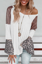 Load image into Gallery viewer, Black Sequin Patchwork Bell Sleeve V Neck Tunic Top
