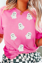Load image into Gallery viewer, Black Sequin Halloween Ghost Patched Casual T Shirt
