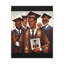 Load image into Gallery viewer, Graduation Celebration Canvas Art, Wall Decor for Graduates, Gift for Him, Family Celebration, Custom Canvas Print
