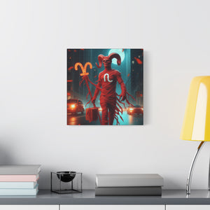 Canvas Wall Art, Aries Decor, Zodiac Gift, Home Wall Decor, Astrological Artwork