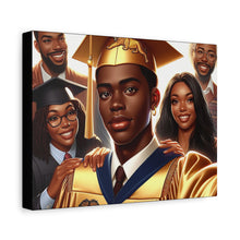 Load image into Gallery viewer, Graduation Celebration Canvas Print, Wall Art for Graduates, Custom Home Decor, Graduation Gift, College Hero Portrait, Family Love Display
