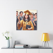 Load image into Gallery viewer, Graduation Canvas Art, Personalized Gift, Wall Decor, Student Art, Custom Framed Print, Graduation Celebration Decor
