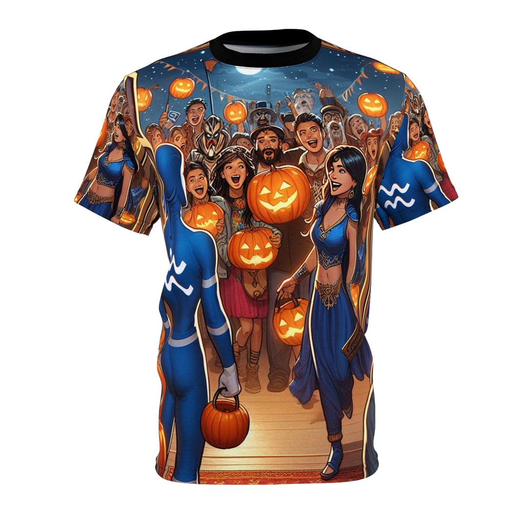 Aquarius Halloween (1) Unisex Cut & Sew Tee (AOP)