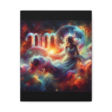 Load image into Gallery viewer, Cosmic Virgo Wall Art, Zodiac Decor, Astrology Canvas Print, Horoscope Gift, Spiritual Home Decor, Celestial Artwork
