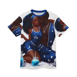 Cosmic Aquarius Love Unisex Cut & Sew Tee – Star & Moon Design
