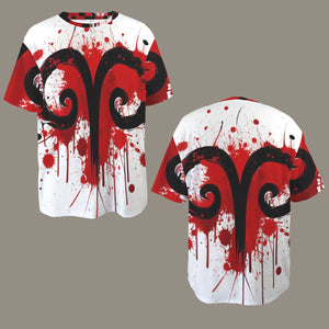 Aries Round Neck Loose T-Shirt (Inky Splatter) 2