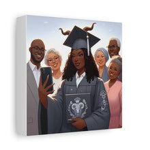 Load image into Gallery viewer, Graduation Celebration Canvas Print, Family Tribute Art, Graduation Gift, Wall Decor for Her, Customizable Artwork

