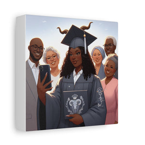 Graduation Celebration Canvas Print, Family Tribute Art, Graduation Gift, Wall Decor for Her, Customizable Artwork