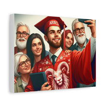 Load image into Gallery viewer, Custom Graduation Canvas Print, Family Portrait Wall Art, Celebrate Achievements, Perfect Gift for Graduates, Aries Zodiac Decor
