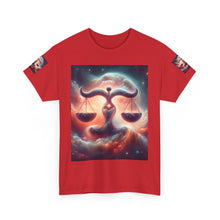 Load image into Gallery viewer, Cosmic Libra Justice Tee, Celestial Balance Shirt, Astrology Themed T-Shirt, Gift for Science Lovers, Unisex Heavy Cotton Tee
