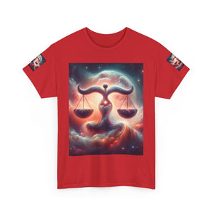 Cosmic Libra Justice Tee, Celestial Balance Shirt, Astrology Themed T-Shirt, Gift for Science Lovers, Unisex Heavy Cotton Tee