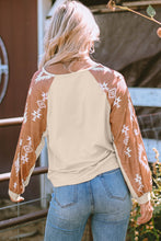 Load image into Gallery viewer, Black Western Print Patch Long Sleeve Top
