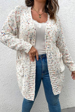 Load image into Gallery viewer, White Rainbow Popcorn Confetti Open Front Cardigan
