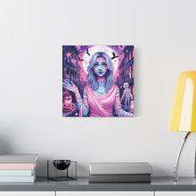 Load image into Gallery viewer, Halloween Art Canvas, Spooky Decor, Wall Art, Halloween Decoration, Witch Artwork, Gifts for Her
