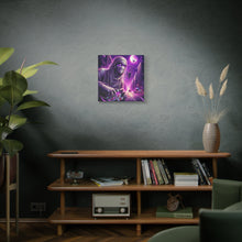 Load image into Gallery viewer, Purple Horror Mummy Canvas Art, Spooky Home Decor, Halloween Wall Art, Horror Movie Print, Gothic Wall Hanging
