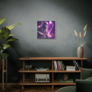 Purple Horror Mummy Canvas Art, Spooky Home Decor, Halloween Wall Art, Horror Movie Print, Gothic Wall Hanging