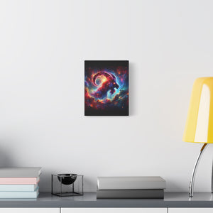 Cosmic Aries Ram Canvas Art, Galaxy Wall Decor, Astrology Gift, Stretched Canvas, Home Decor, Celestial Artwork