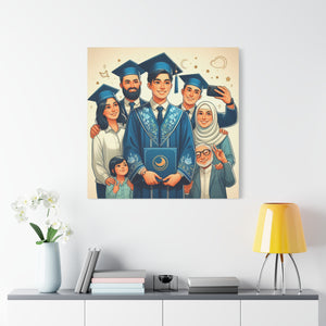 Graduation Celebration Stretched Canvas, Custom Wall Art, Gift for Graduates, Family Home Decor, Art for Special Occasions